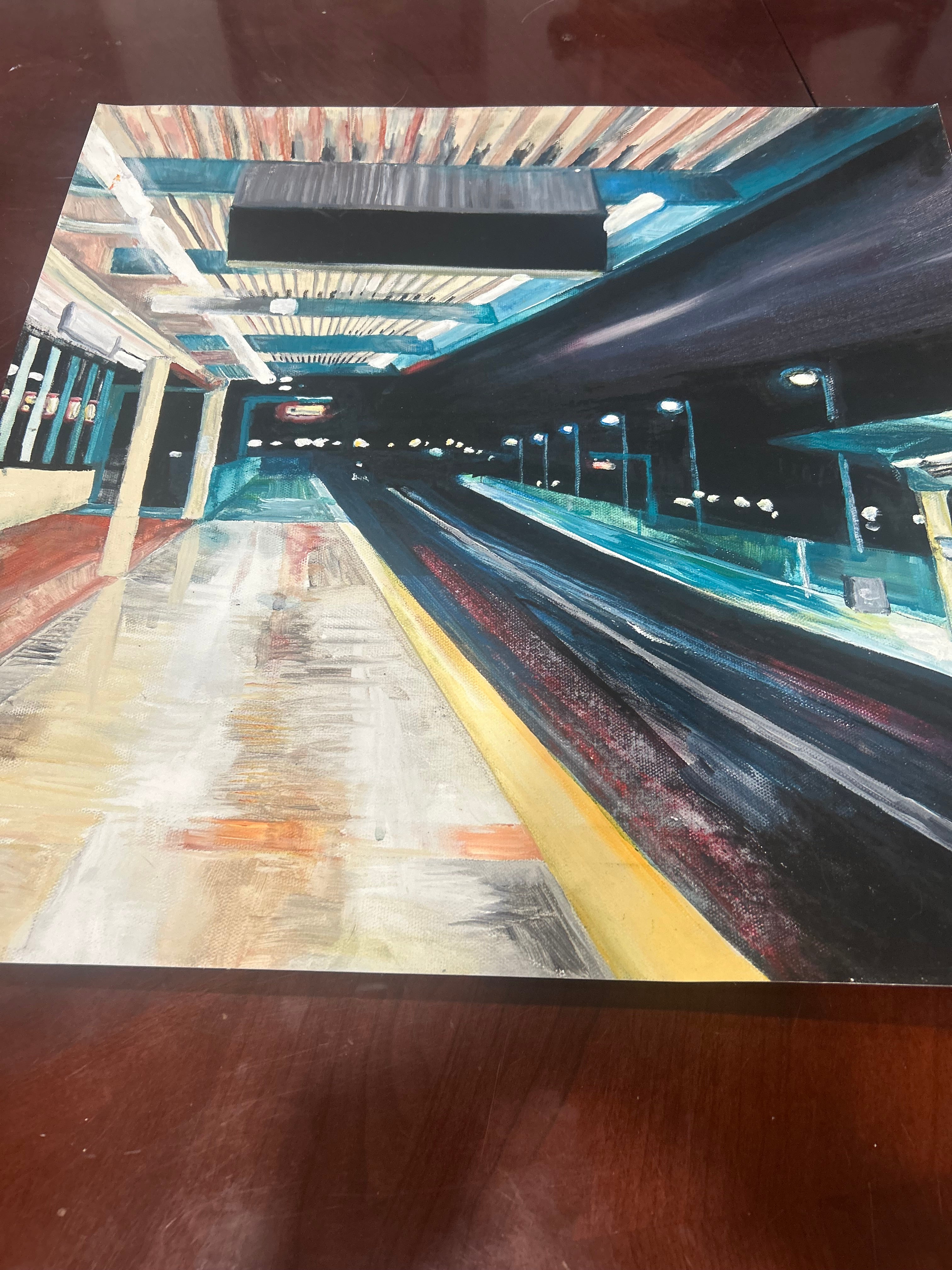 ‘Macarthur Station, Night’ 20x20in Giclee Print