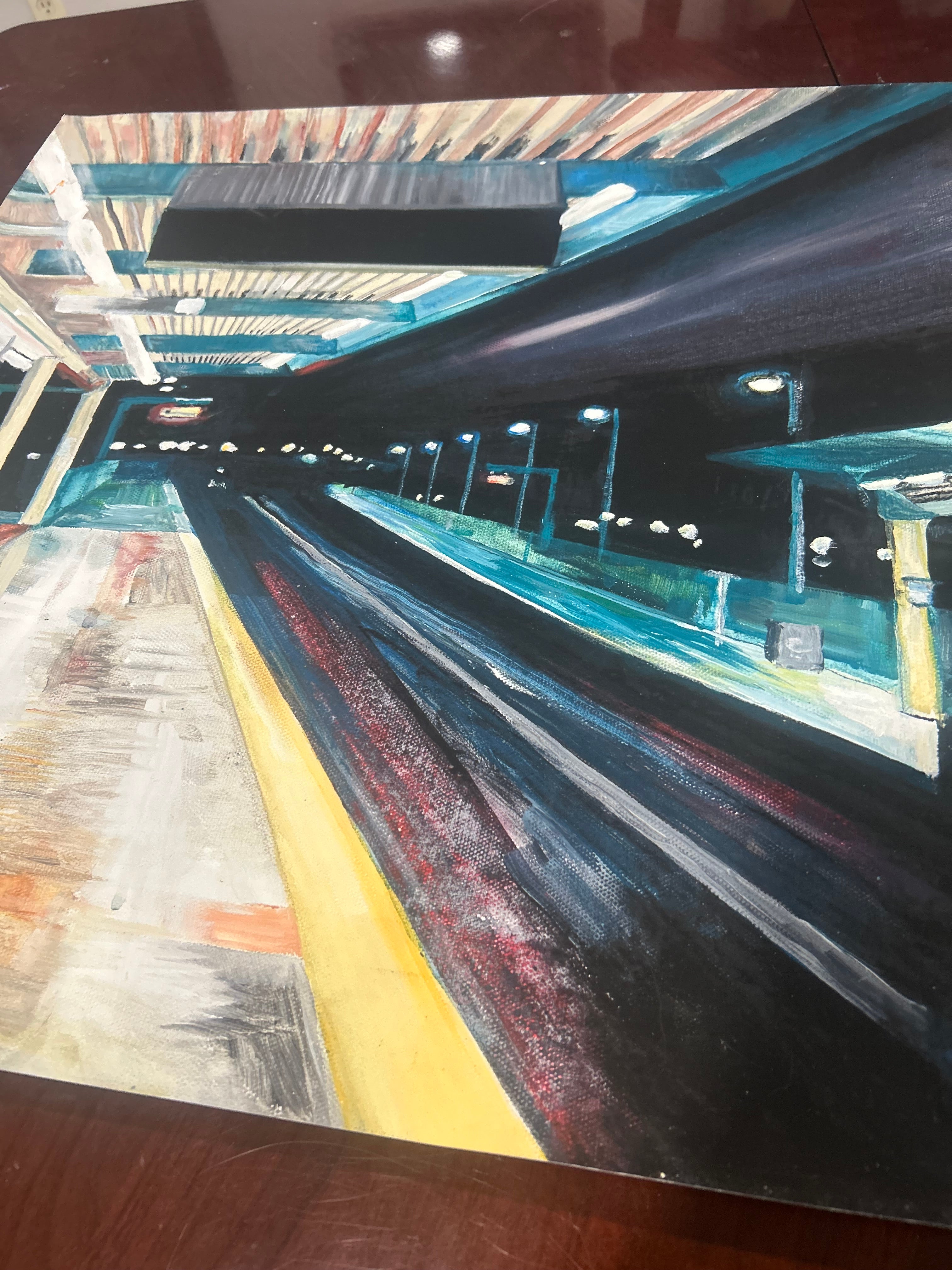 ‘Macarthur Station, Night’ 20x20in Giclee Print