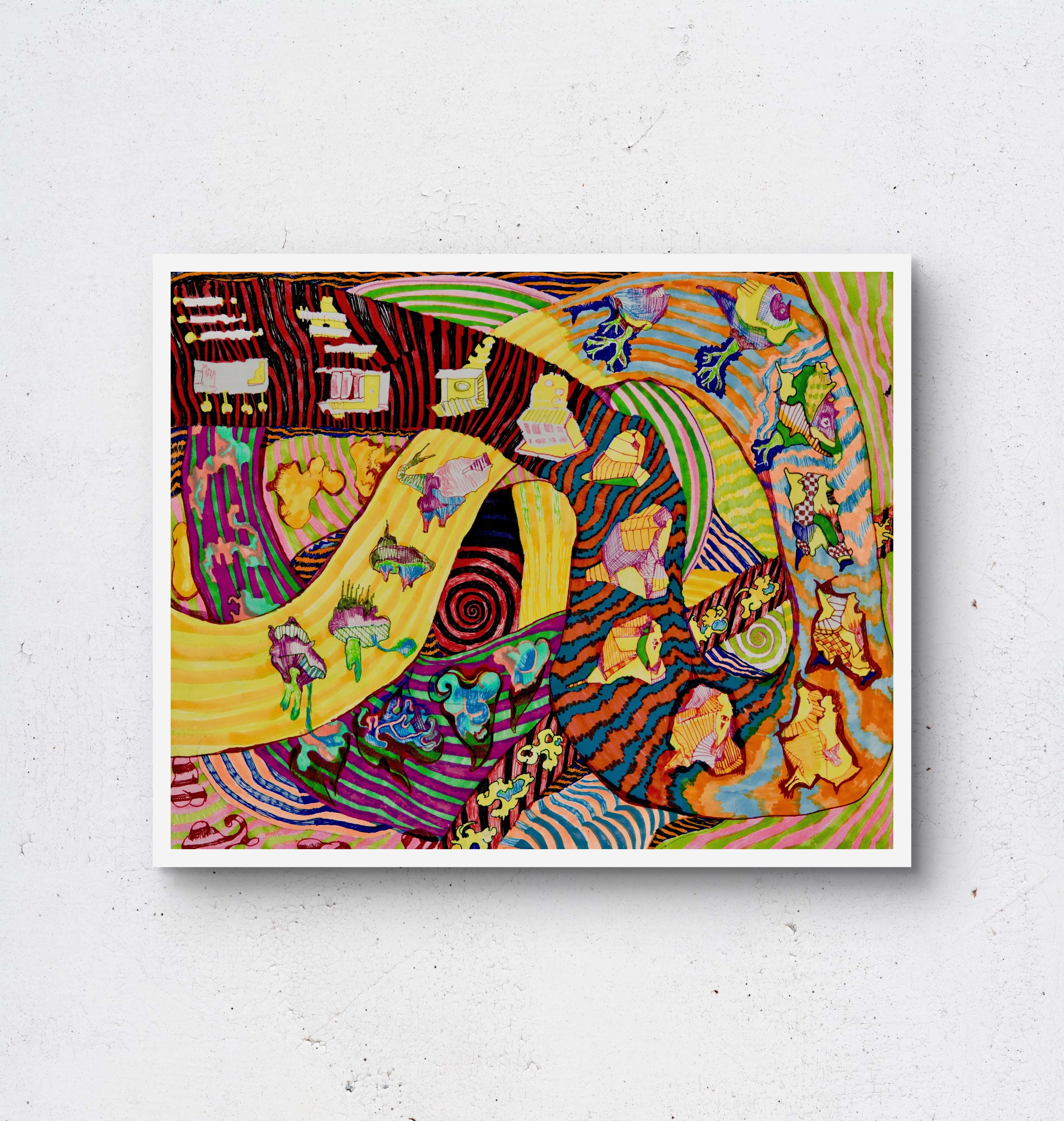 Neon Lines 2 9x12 Giclee Print