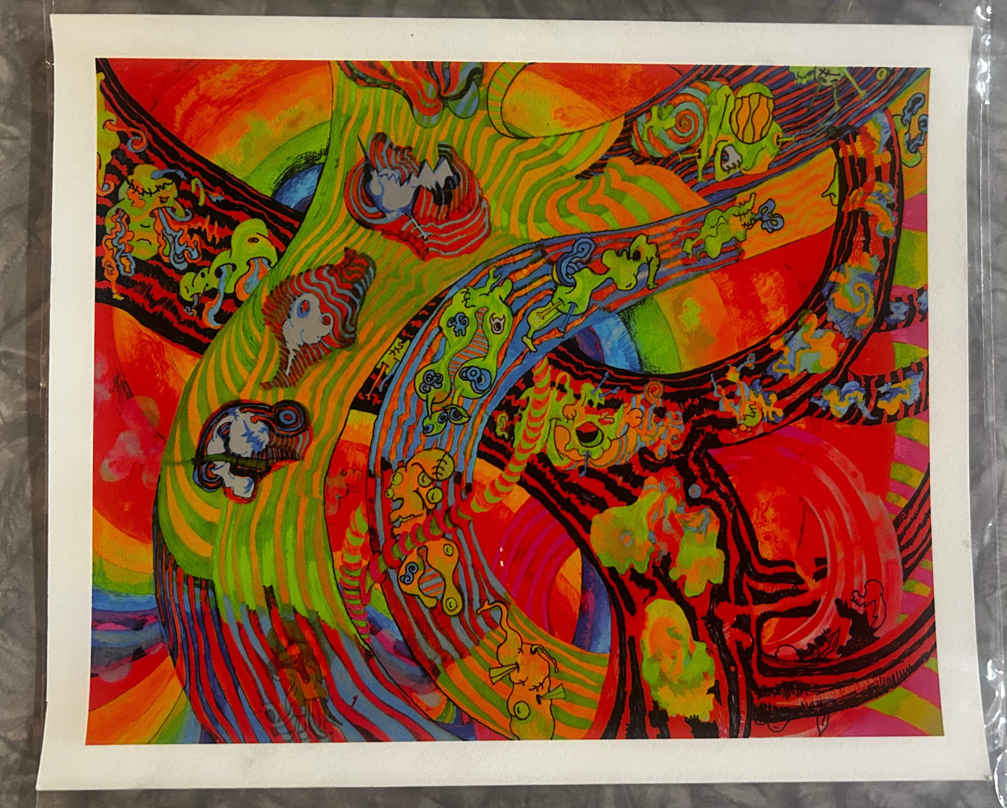 ‘Neon Lines 1’ 9x11in Giclee Print