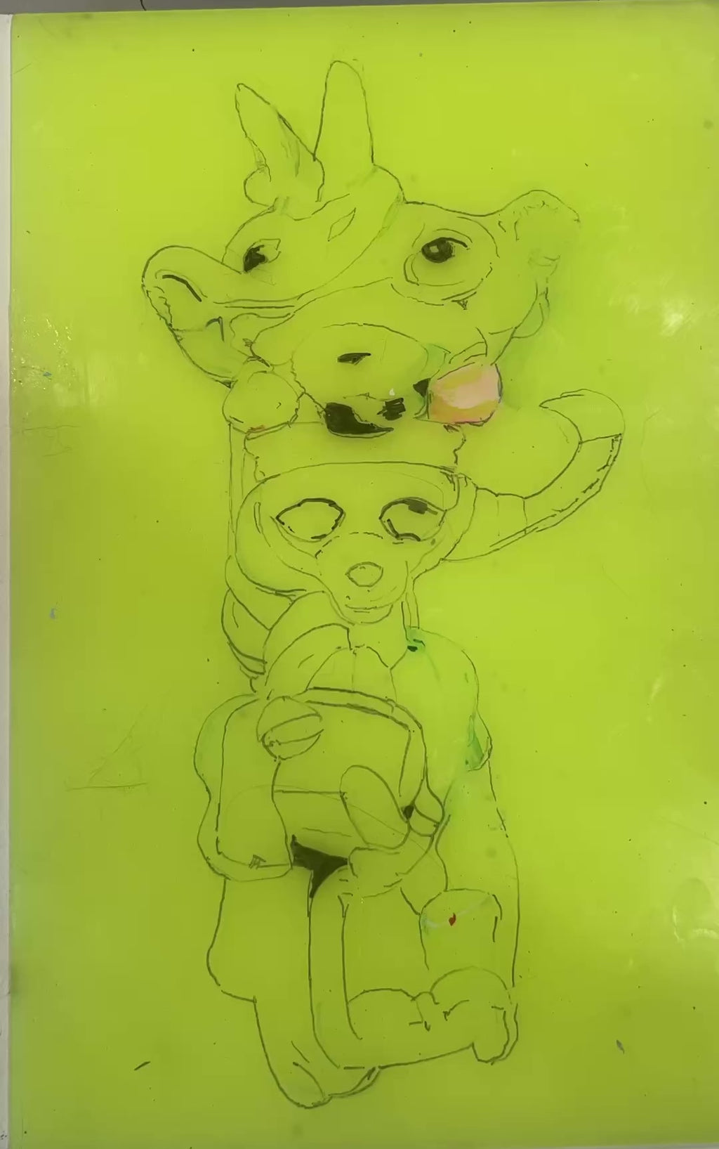 'Creatures 4' Original Pinting