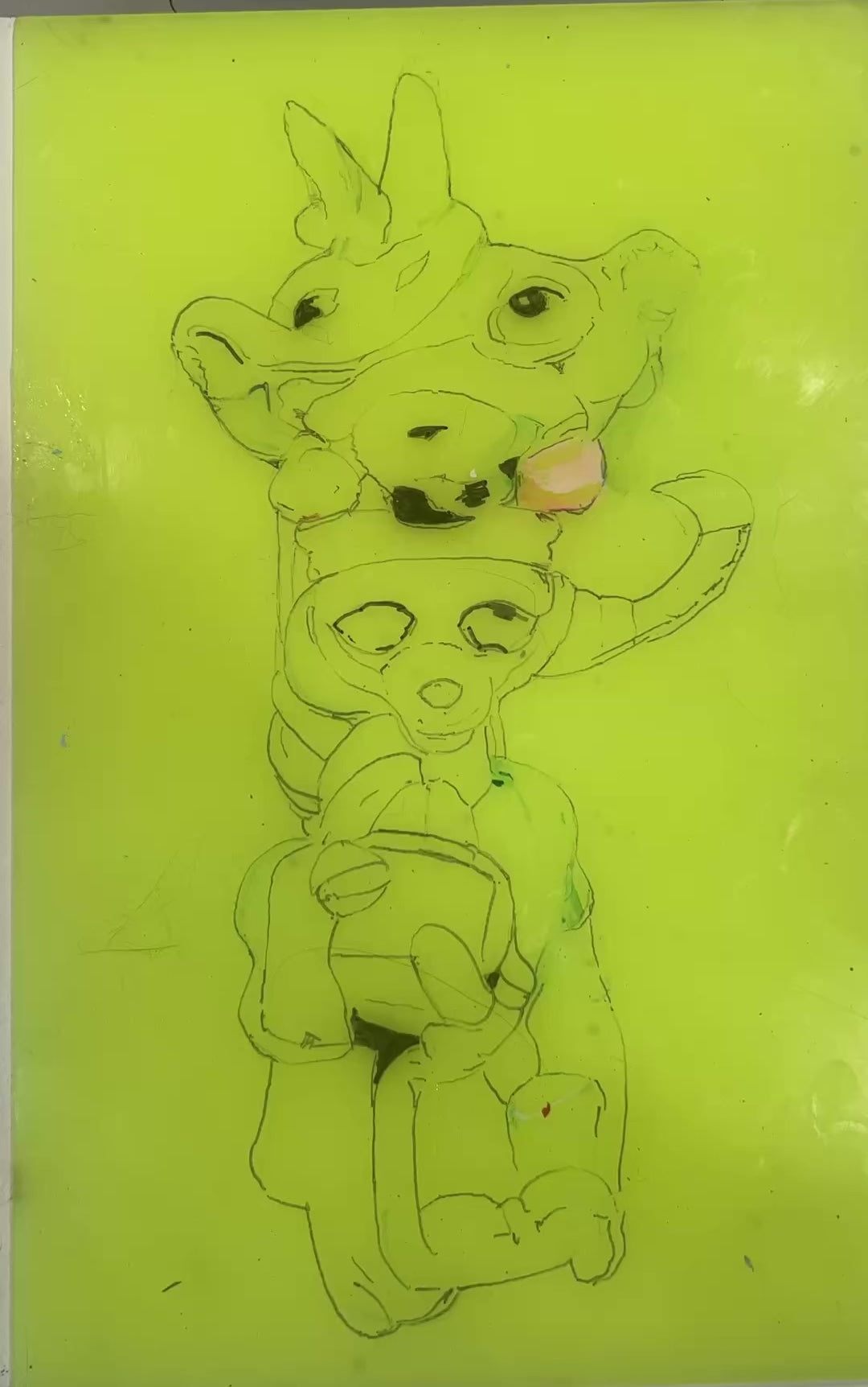 'Creatures 4' Original Pinting